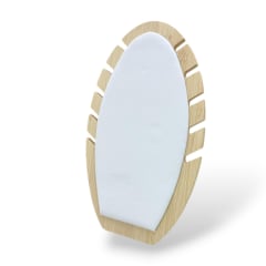 Exhibidor mostrario vertical ovalado collar eco cuero blanco / unidad 0