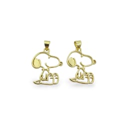 Dije colgante snoopy 20 mm baño de oro / unidad 0