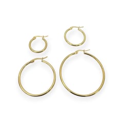 Aros argollas acero quirúrgico hipoalergénicos dorado / par 0