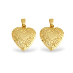 Relicario portafoto locket corazón 22.5 mm baño oro / unidad 0