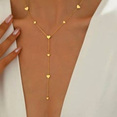 Collar cascada con corazón acero / unidad 0