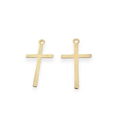 Dije Cruz lisa 23x13 mm gold-filled / unidad 0