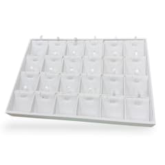 Exhibidor collar cadena tipo bandeja eco cuero blanco / unidad 0