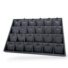 Exhibidor collar cadena tipo bandeja eco cuero negro / unidad 0