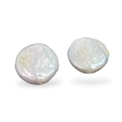 Cuenta abalorios perla natural plana redonda 20 mm keshi / unidad 0