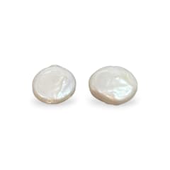 Cuenta abalorios perla natural plana redonda 10 mm keshi / unidad 0