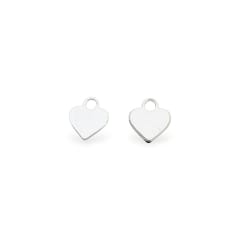 Mini dije corazón 5 mm baño de plata / unidad 0