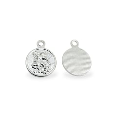 Mini dije San Miguel Arcángel 9 mm baño de plata / unidad 0