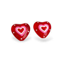 Dije pasador corazón 20 mm rojo acrílico / unidad 0