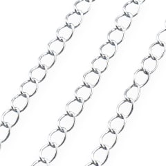 Cadena eslabón extensión alargue baño de plata / metro 0