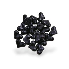 Dije pasador corazón 20x15 mm negro acrílico / unidad 0