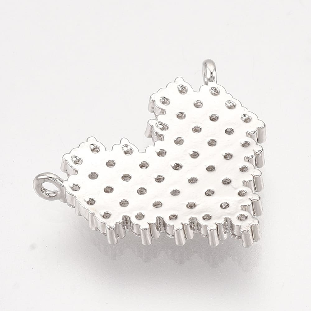 Dije conector corazón zircón baño de oro / unidad4