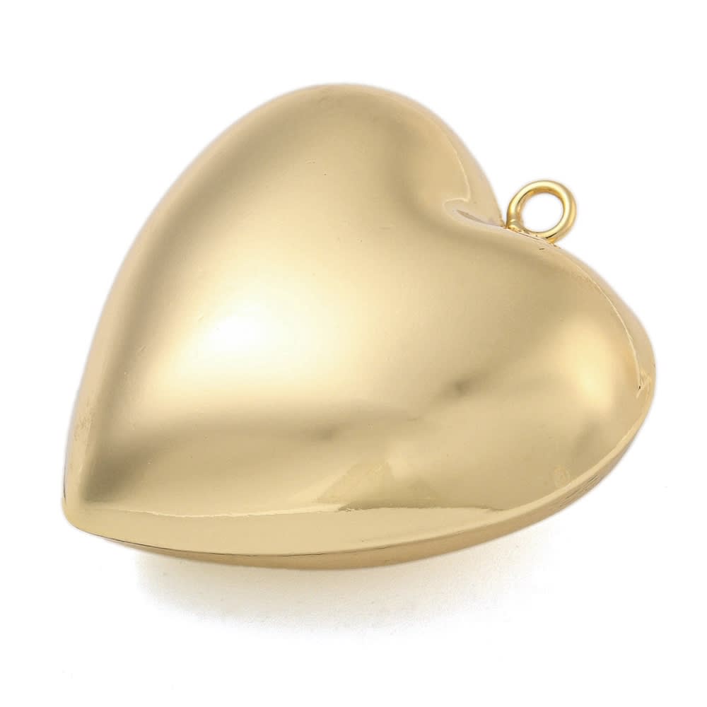 Maxi dije colgante corazón inflado 36 mm chunky baño de oro / unidad1