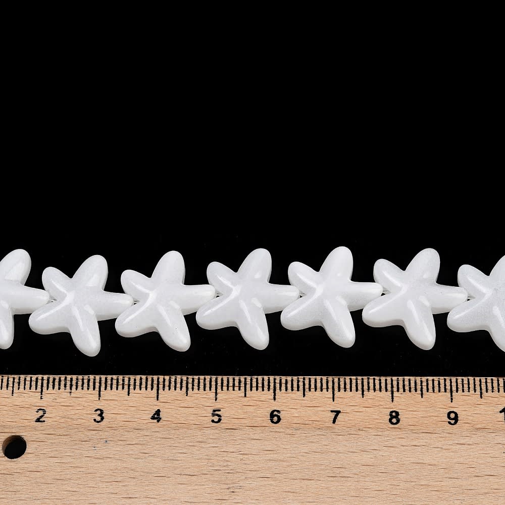Dije pasador estrella blanca 18 mm vidrio / unidad3