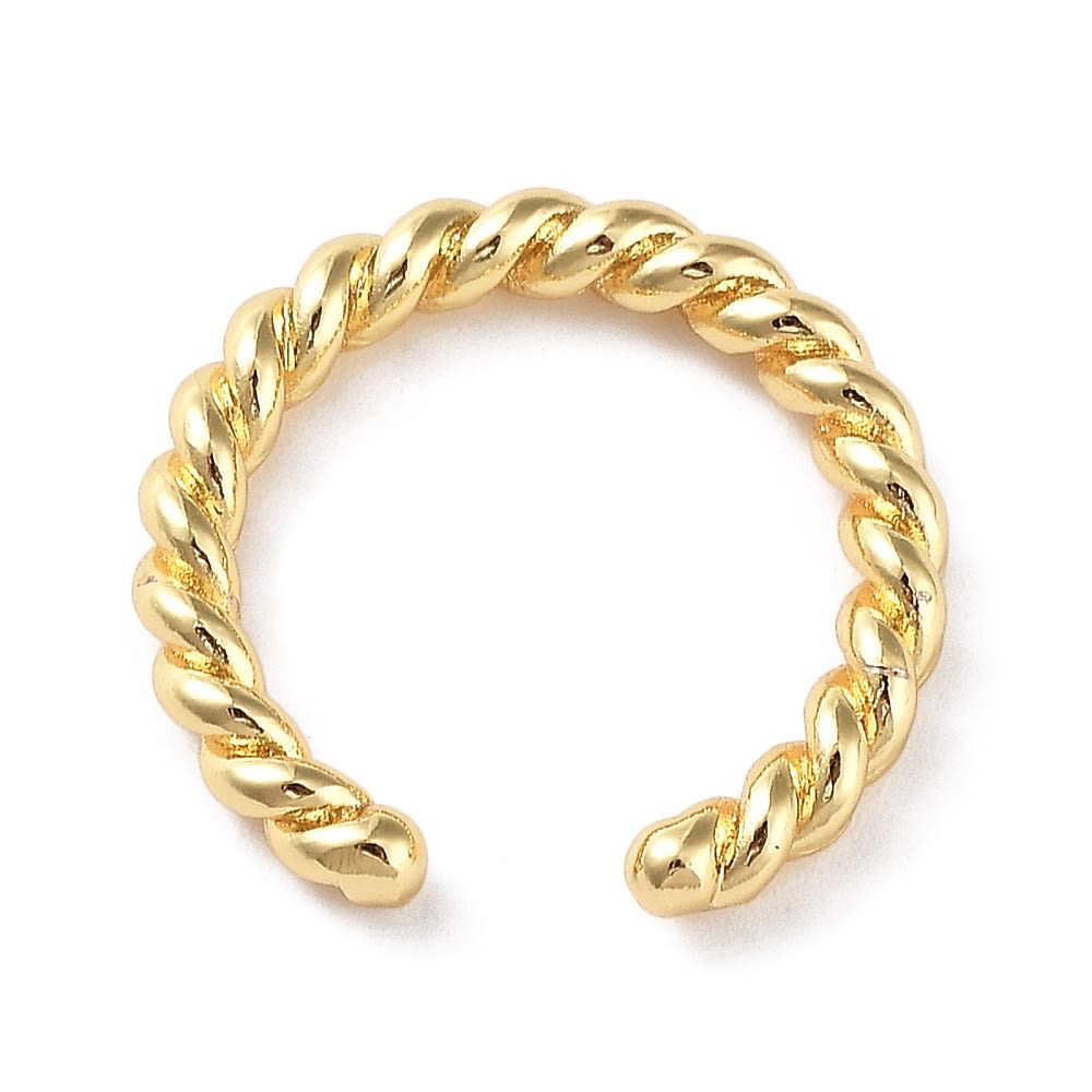 Anillo ajustable trenzado cuerda torcida baño de oro / unidad1
