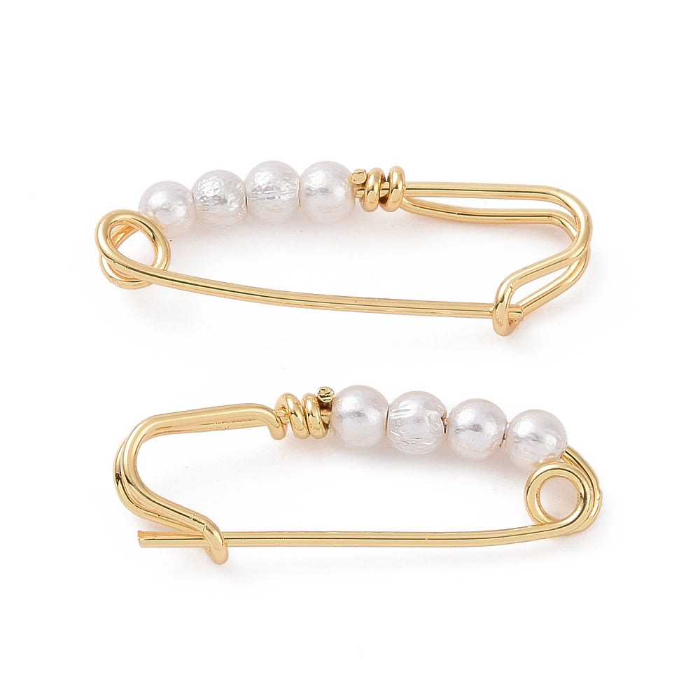 Dije broche pasador de seguridad bebé alpita con perlas / unidad1