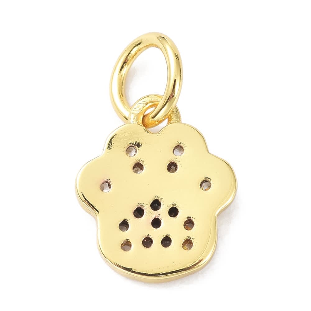 Dije colgante patita mascota zircón 10 mm dorado plateado / unidad5