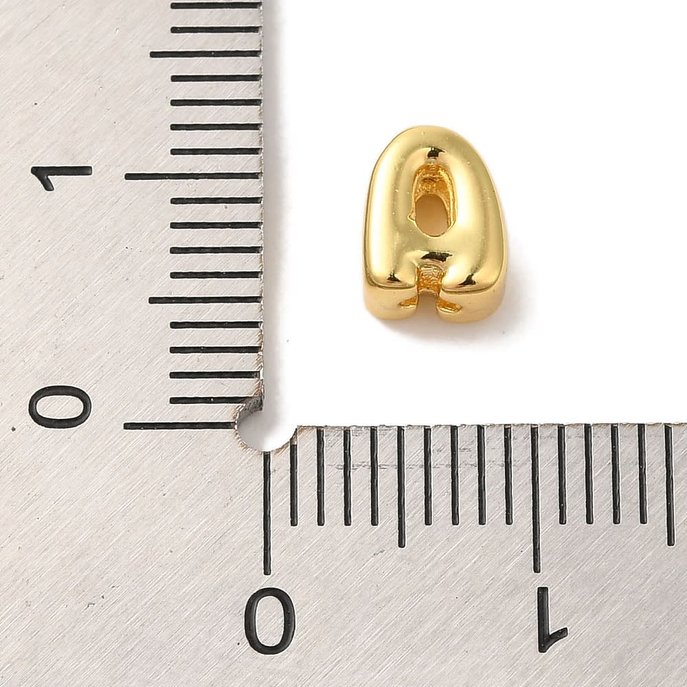 Letras pasadoras lisas abecedario 9.5 mm baño oro / unidad4