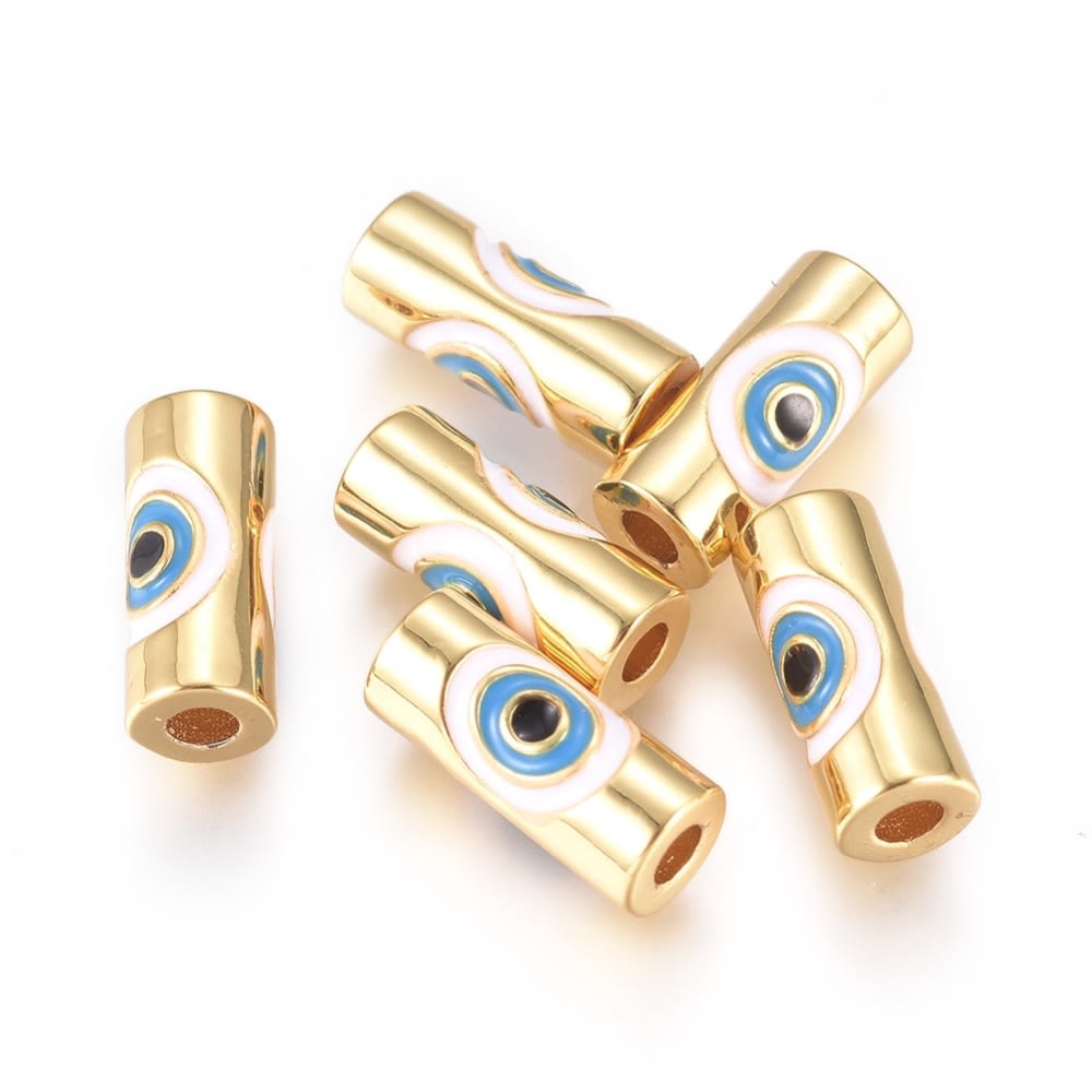 Dije pasador ojo turco protección hamsa baño de oro / unidad2