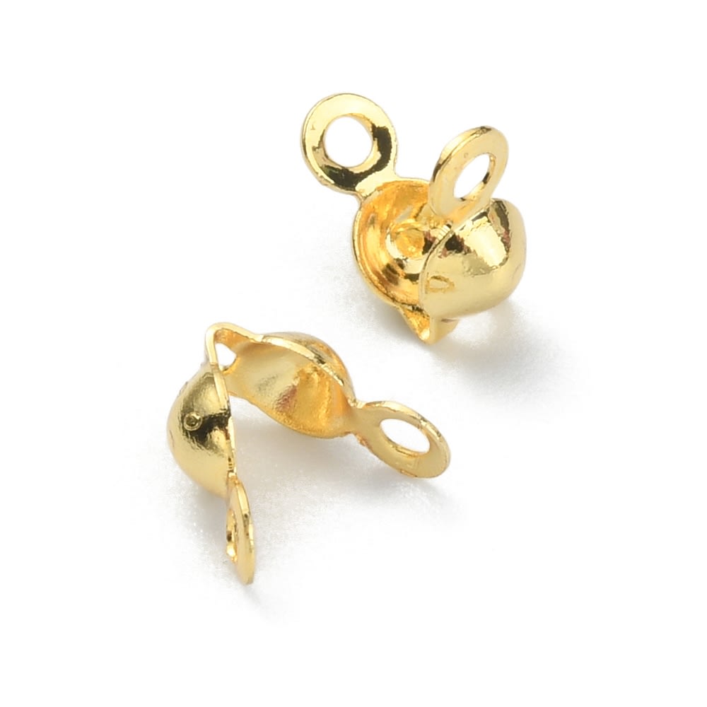 Tapa nudos 8 - 6 mm Baño de oro 18k / gramo1