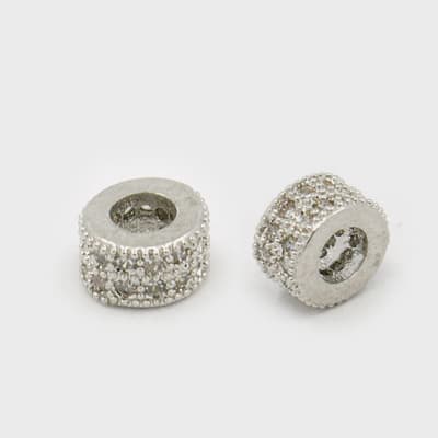 Cuenta cilindro pasador 4x6 mm zircón / unidad4