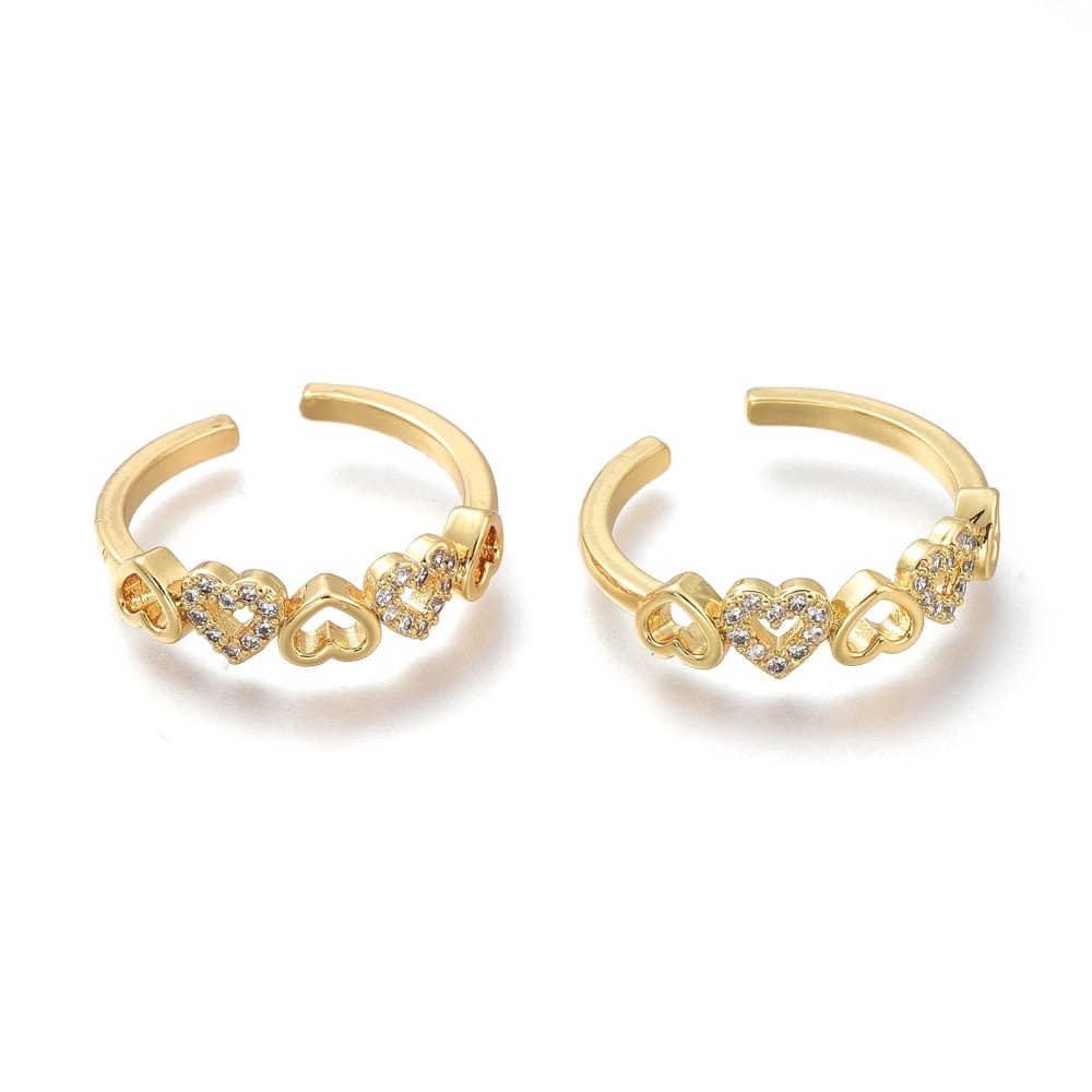 Anillo ajustable corazón midi ring baño de oro / unidad2