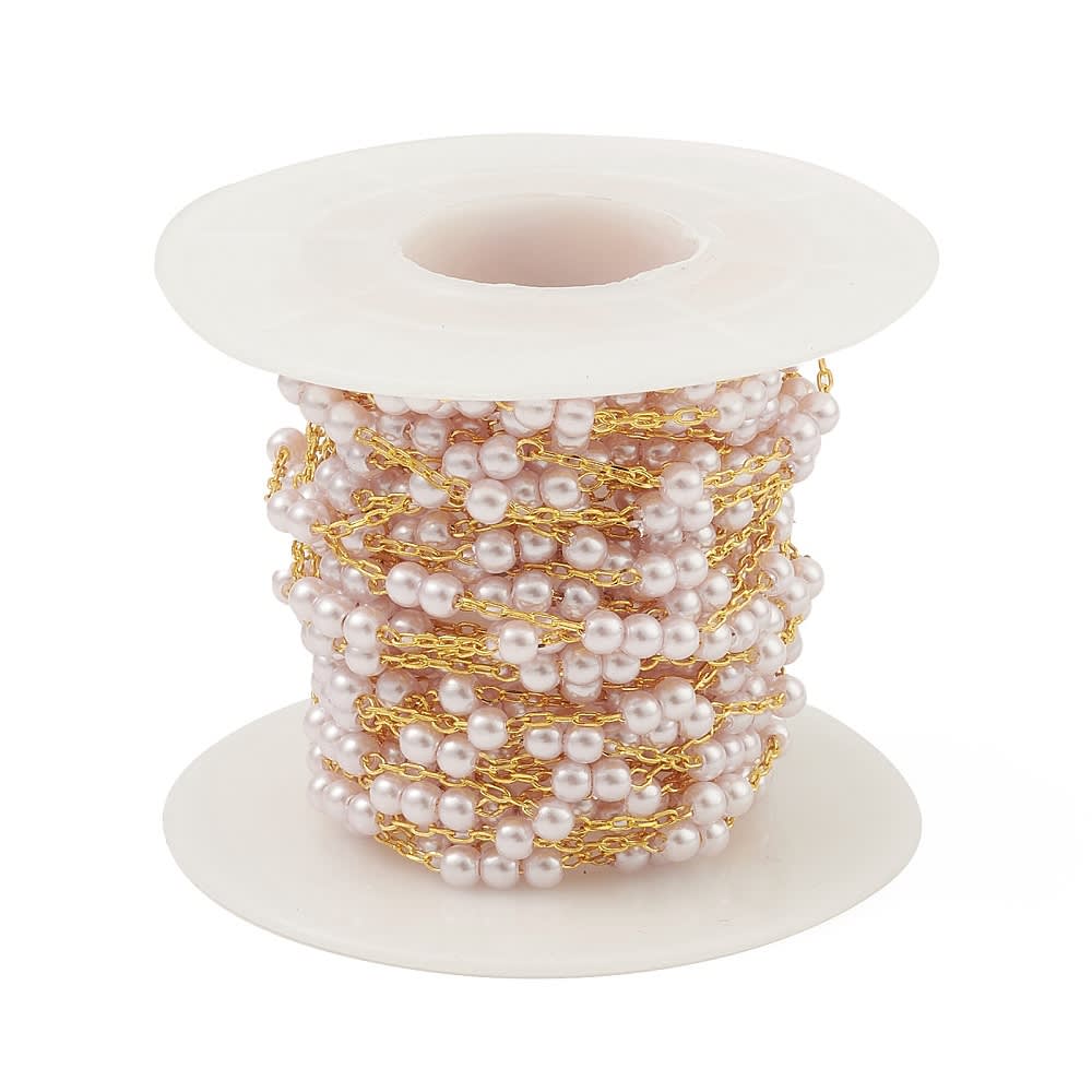 Cadena con perlas naturales baño de oro / metro2