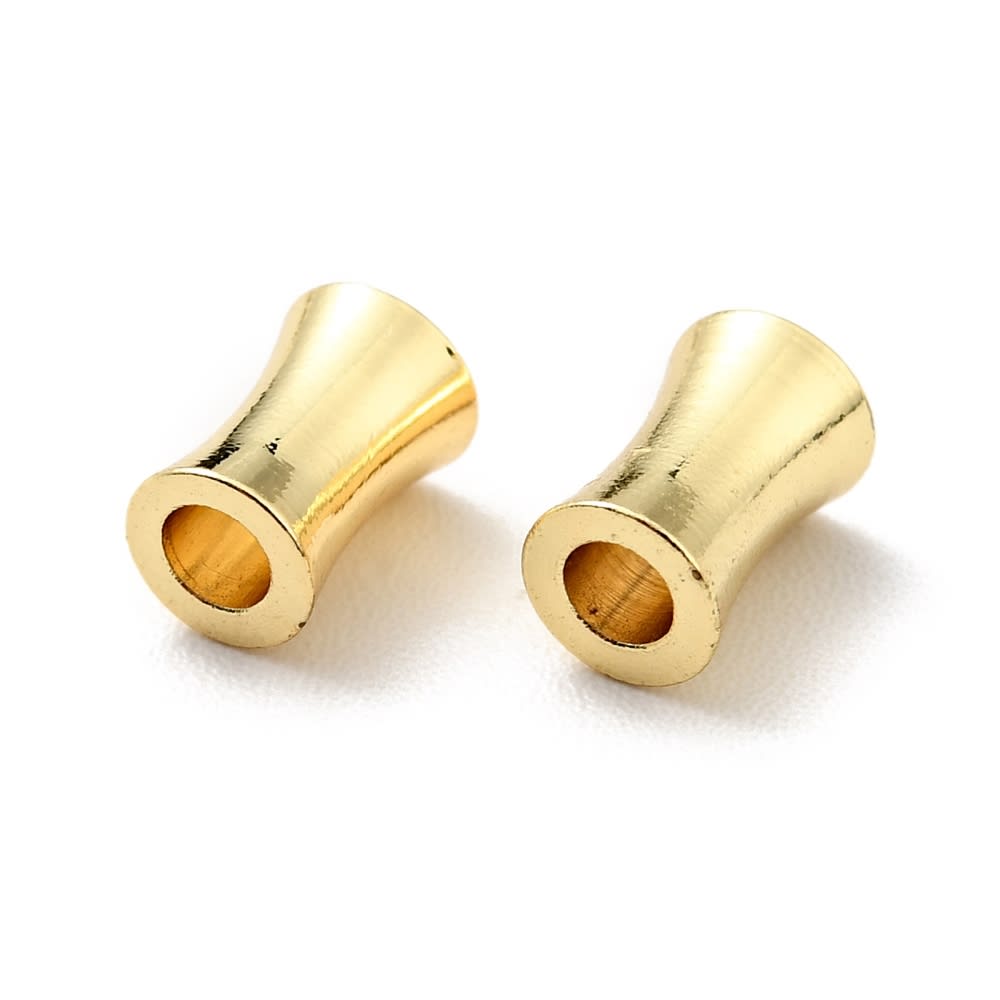 Separador tubular columna 6x4 mm baño de oro / unidad2