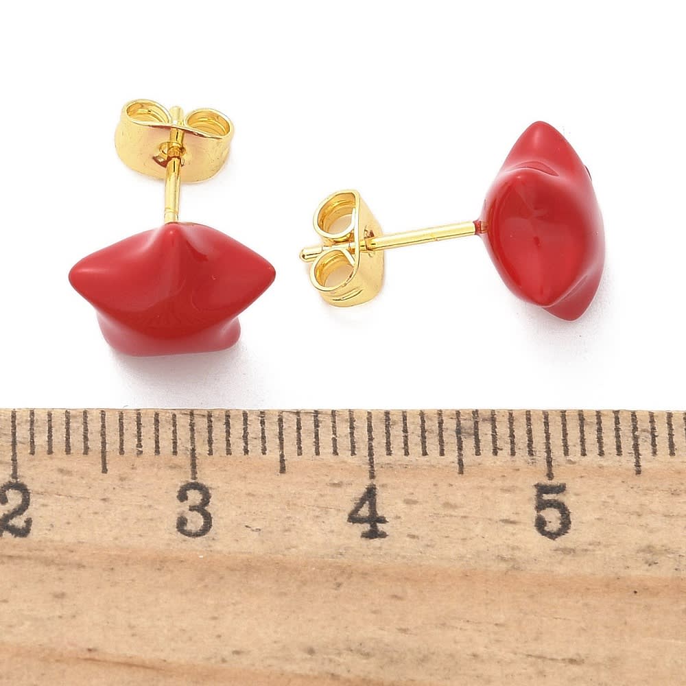 Aros topo topito segunda etapa estrella 12 mm baño oro esmaltado / par2