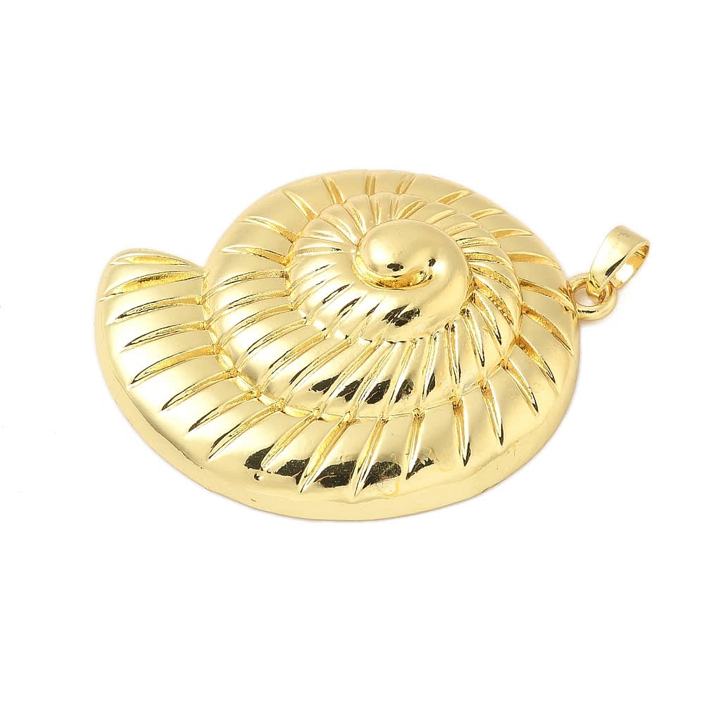 Maxi dije colgante caracol 38 mm verano baño de oro / unidad2