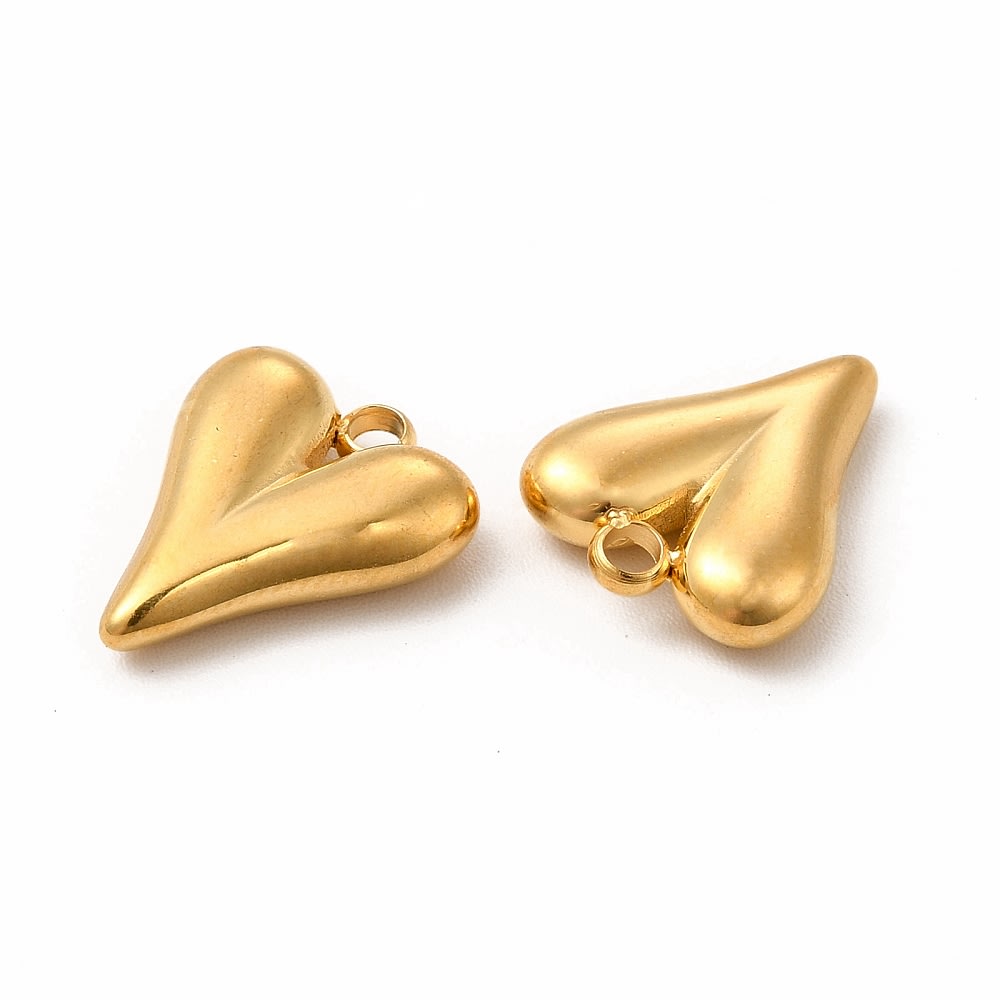 Dije colgante corazón 15x12 mm acero / unidad2