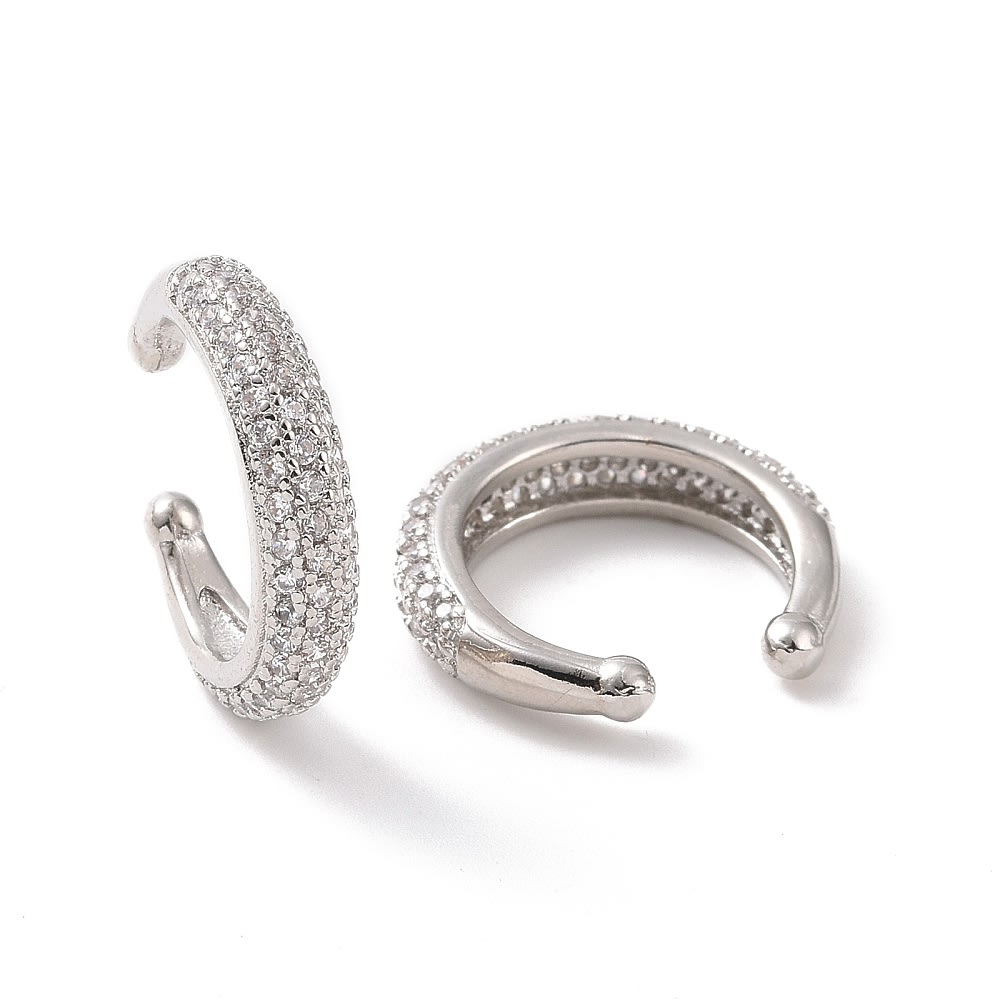 Ear cuff solitarios zircón elegante baño de oro platino / unidad2