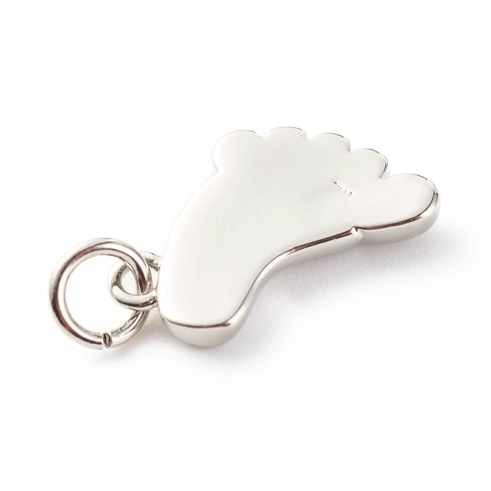 Dije colgante pie bebé 19 mm baño platino / unidad2