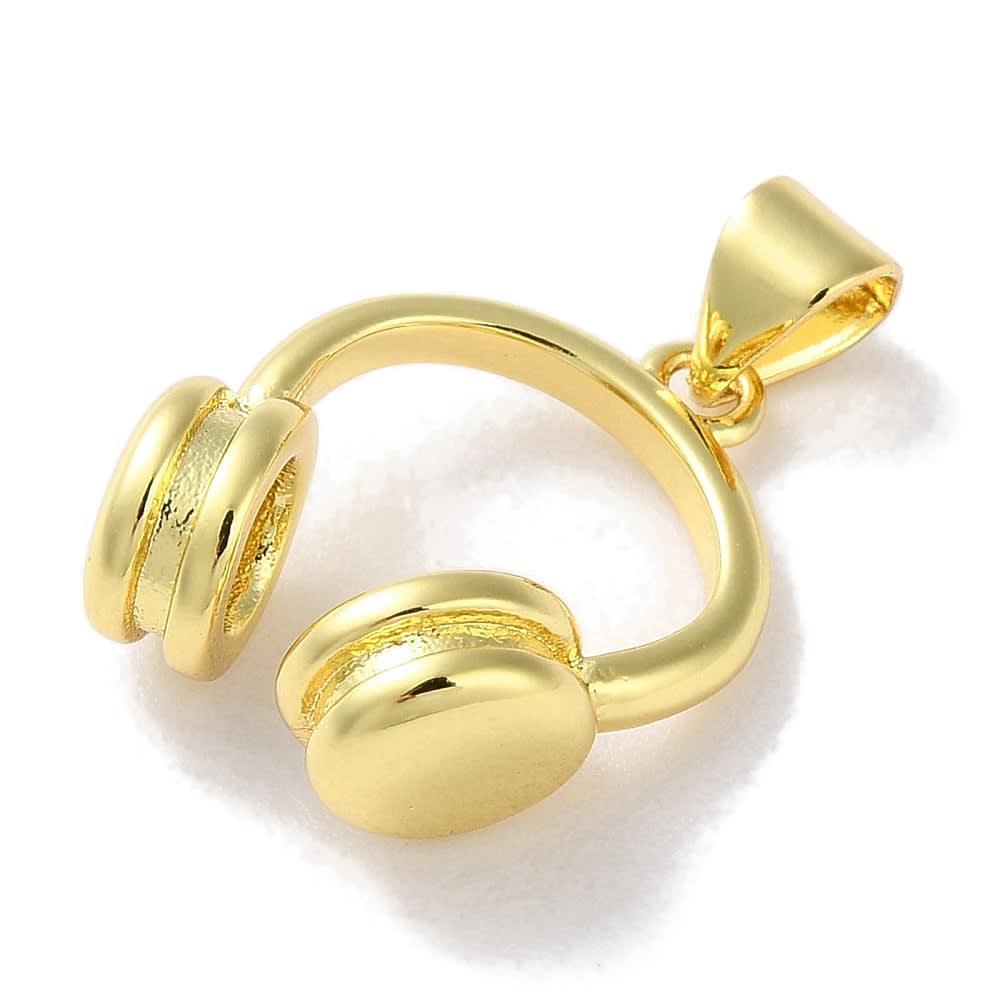 Dije colgante audífonos baño de oro / unidad2