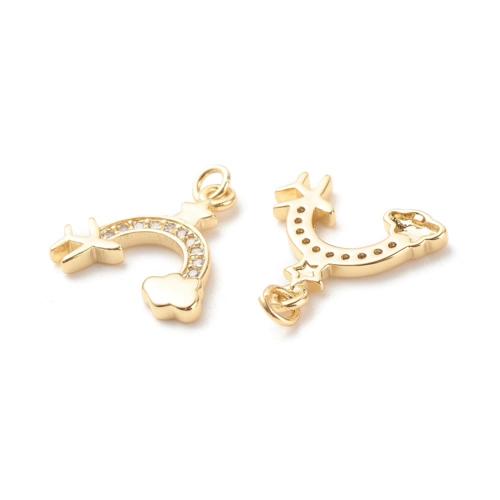 Dije colgante arco iris arcoiris avión baño de oro / unidad2