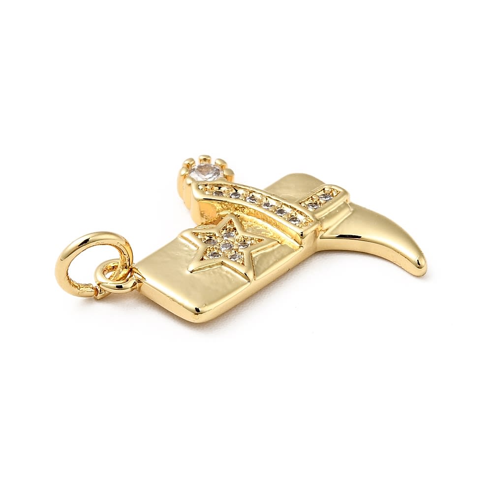 Dije colgante bota de vaquero vaquera cowboy zircón baño de oro / unidad2