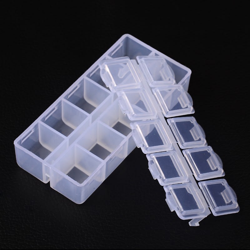 Caja organizadora mini 10 divisiones no extraíble 9x4.5cm / unidad2