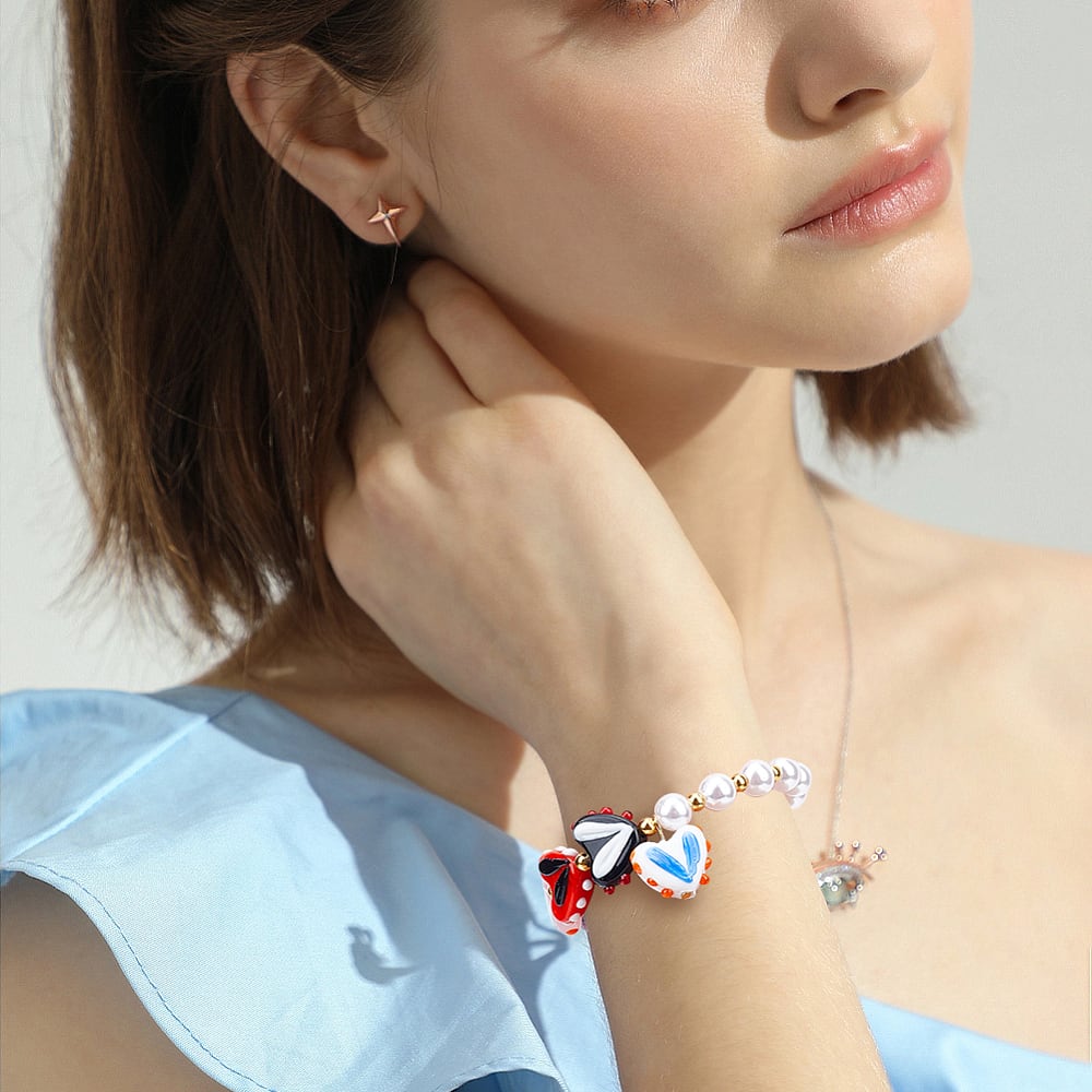 Pasador corazón murano colorido / unidad3