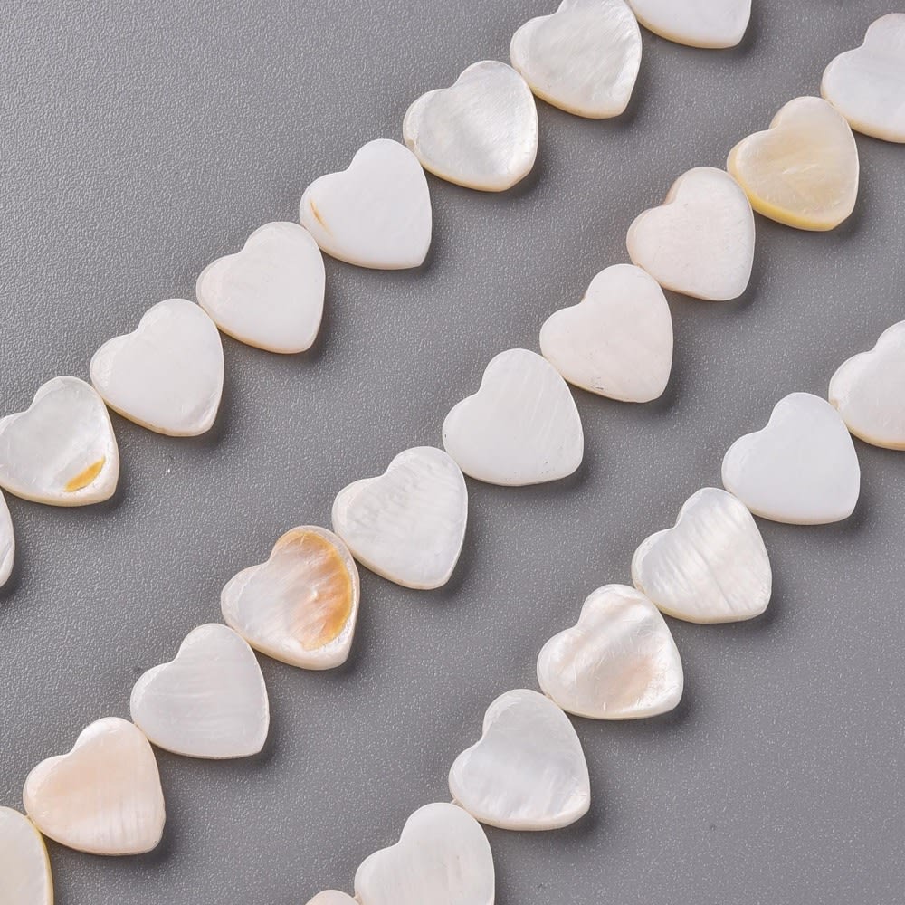 Dije pasador Corazón 10.5 mm nácar / 5 uds1