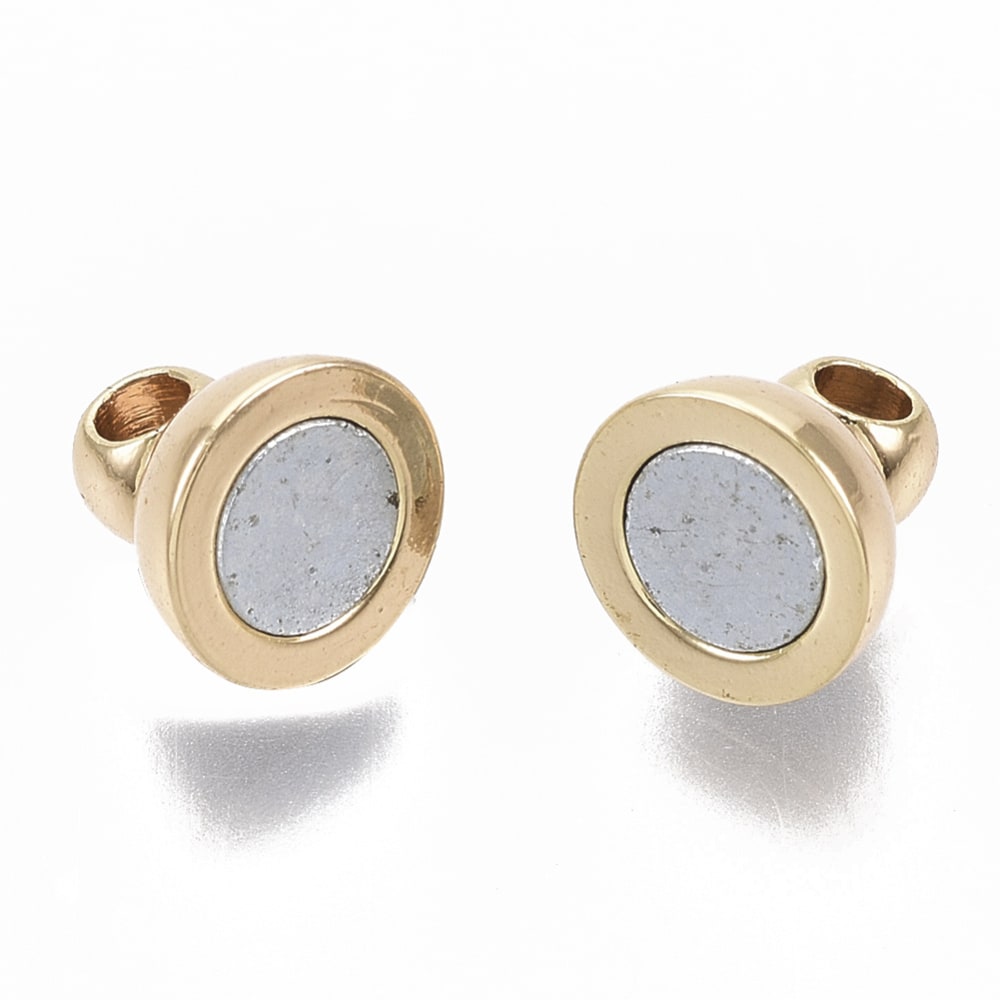 Broche redondo magnético Dorado / set2