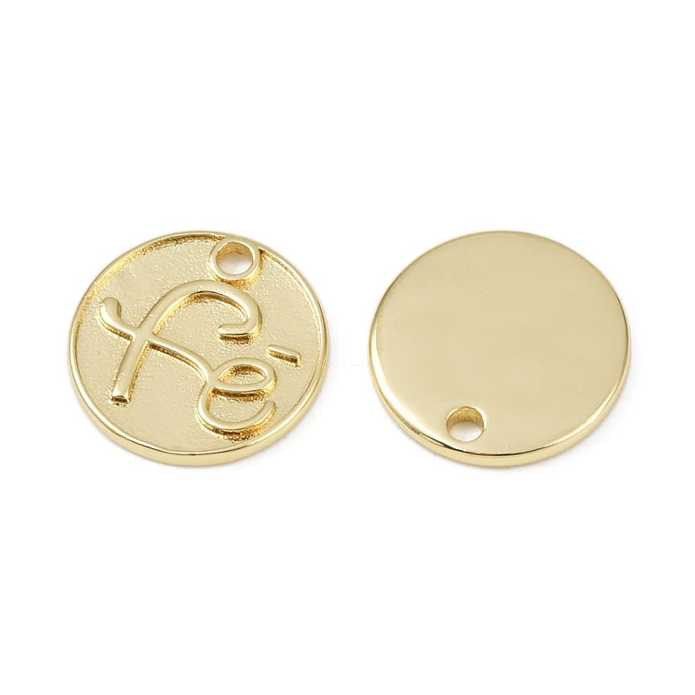 Dije colgante medalla fe relieve 14 mm baño de oro / unidad2