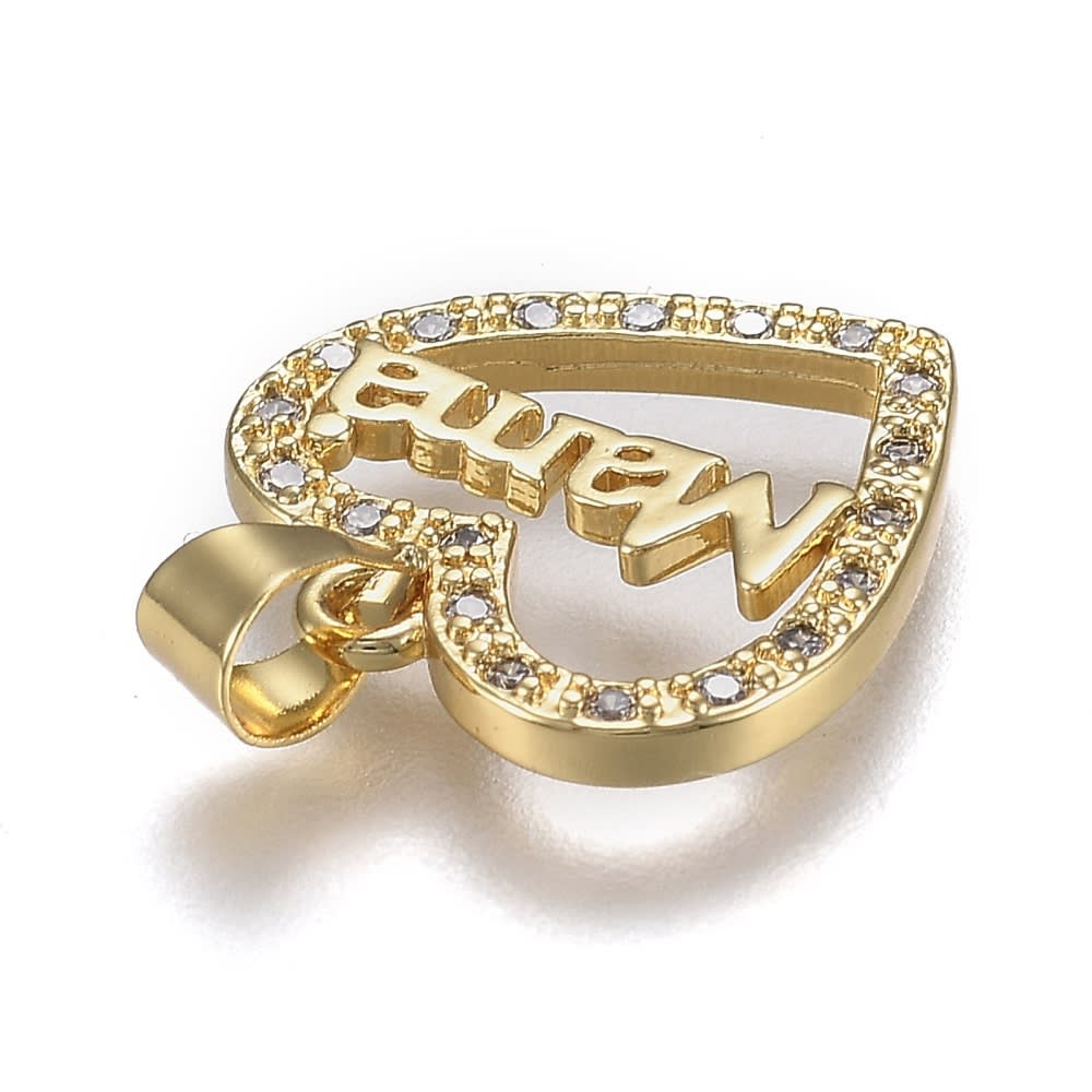 Dije colgante mamá corazón baño de oro / unidad3