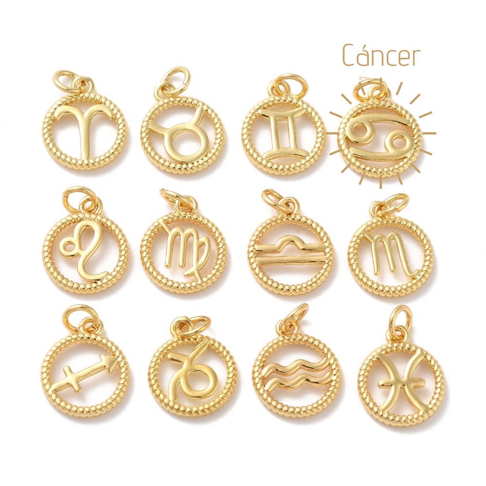 Dije colgante signos zodiacales zodiaco baño de oro / unidad14