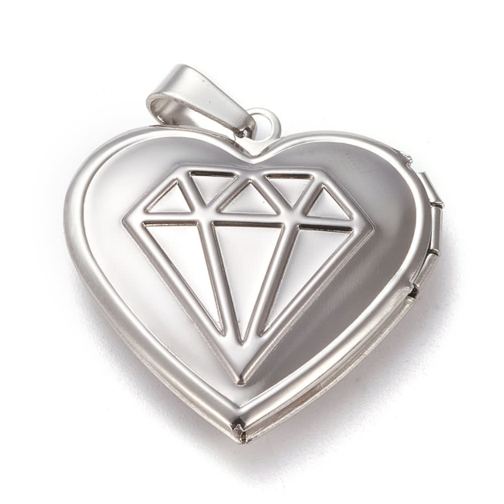 Relicario portafoto locket Corazón Te Amo acero / unidad6