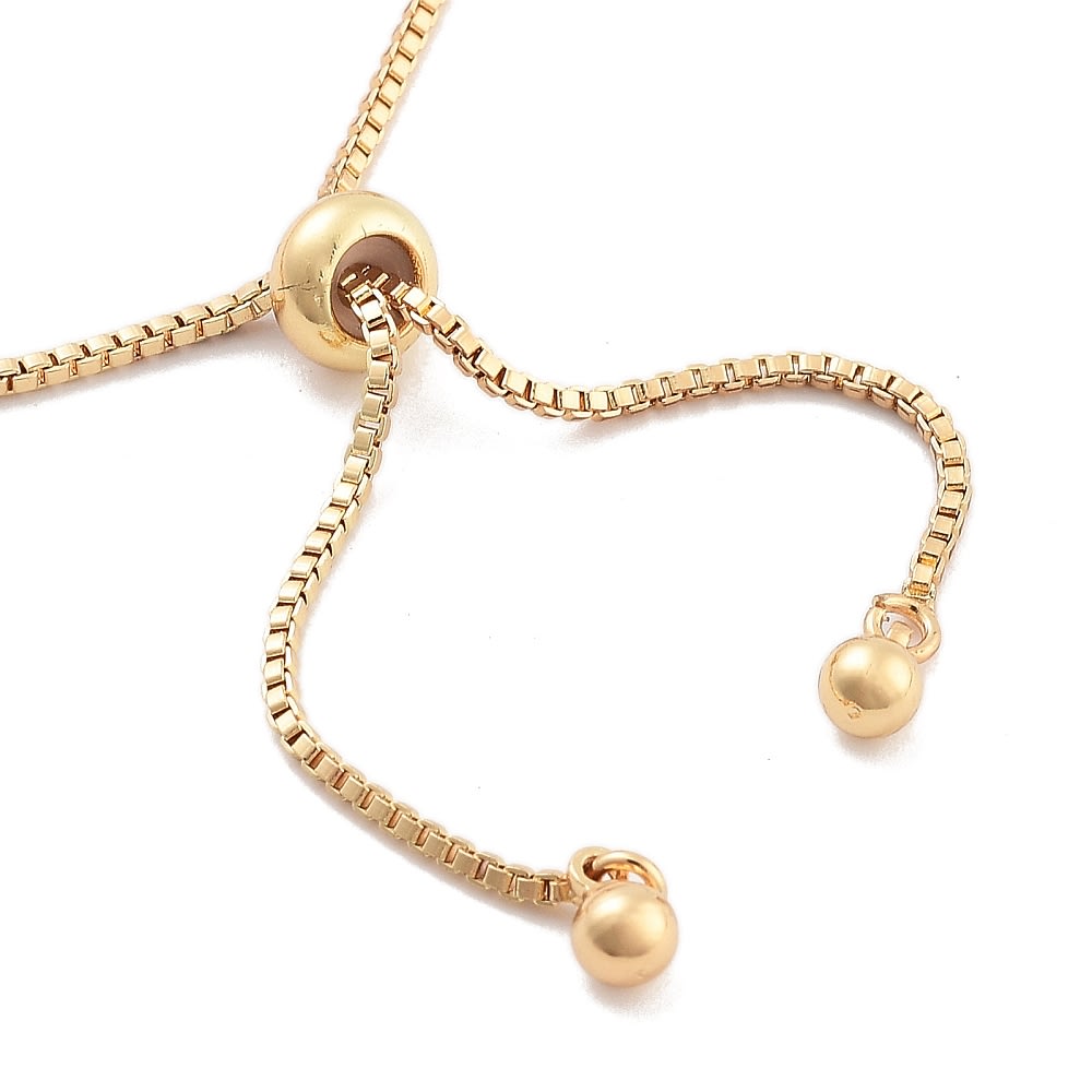 Pulsera ajustable de zircón punto coma baño oro platino / unidad6