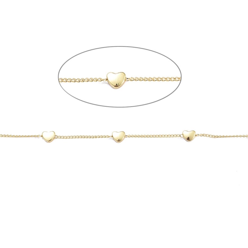 Cadena con estrella corazón pasador baño de oro / metro4