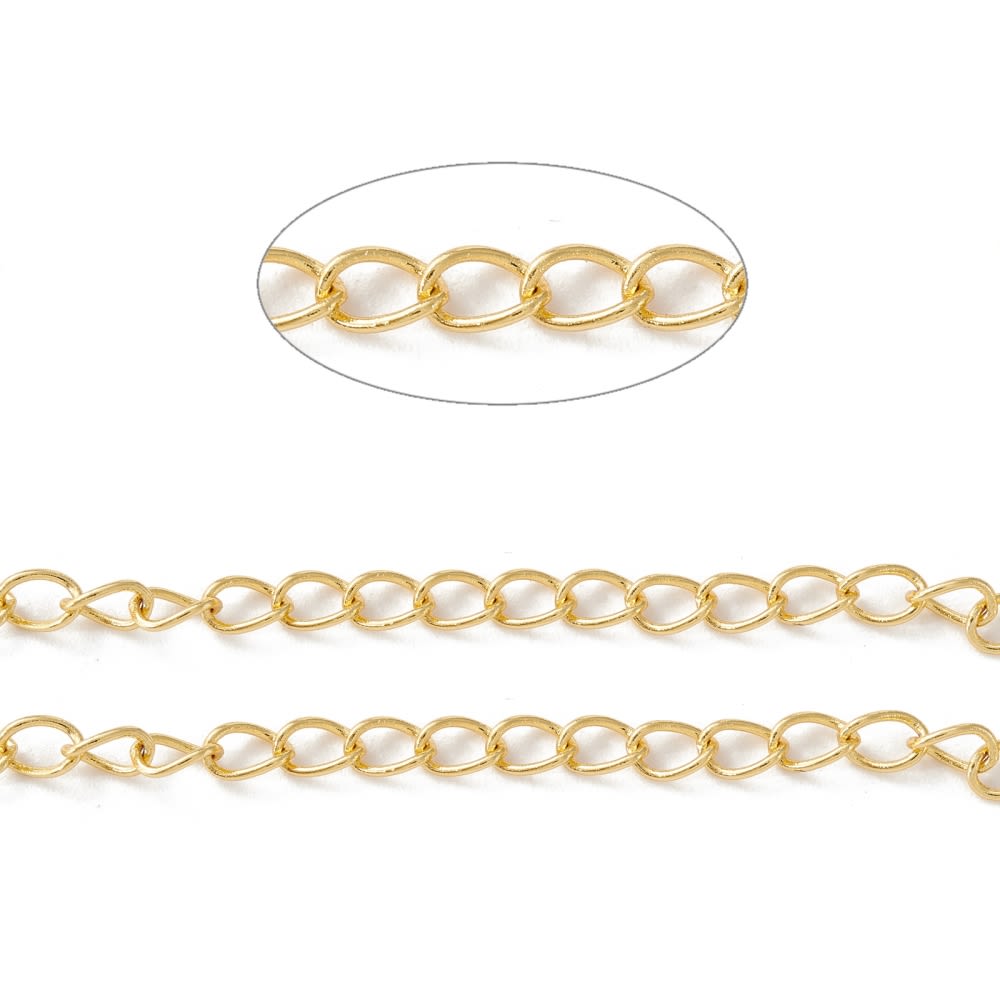 Cadena eslabón extensión alargue baño de oro / metro3