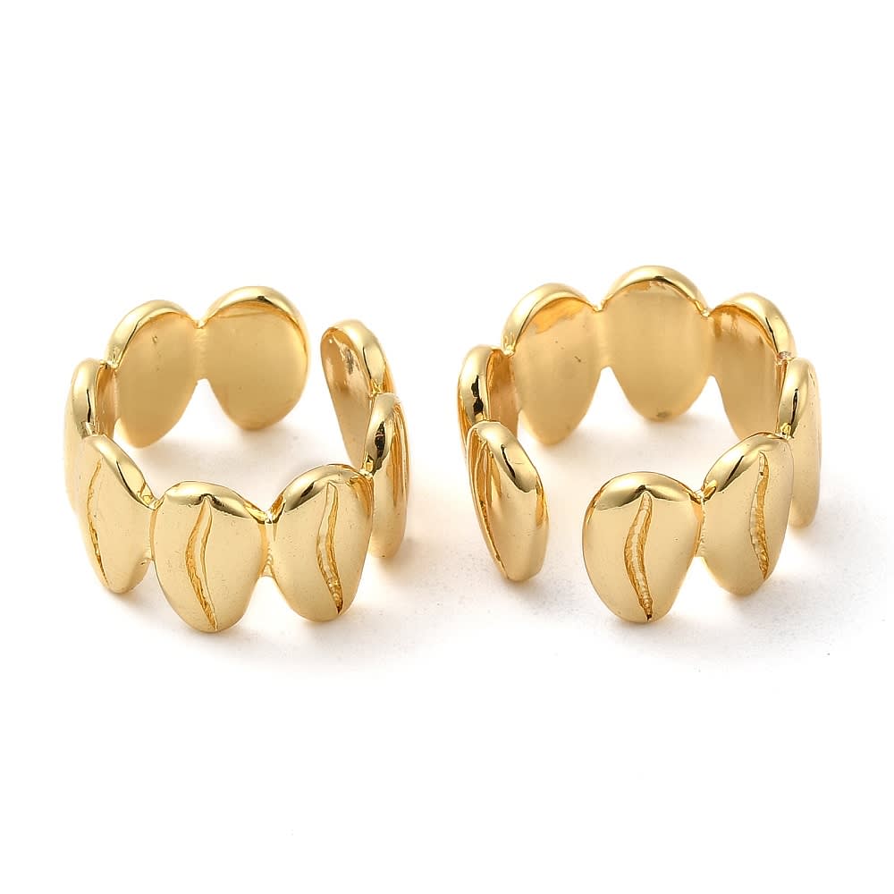 Ear cuff aros solitarios forma hoja chunky baño oro / unidad3