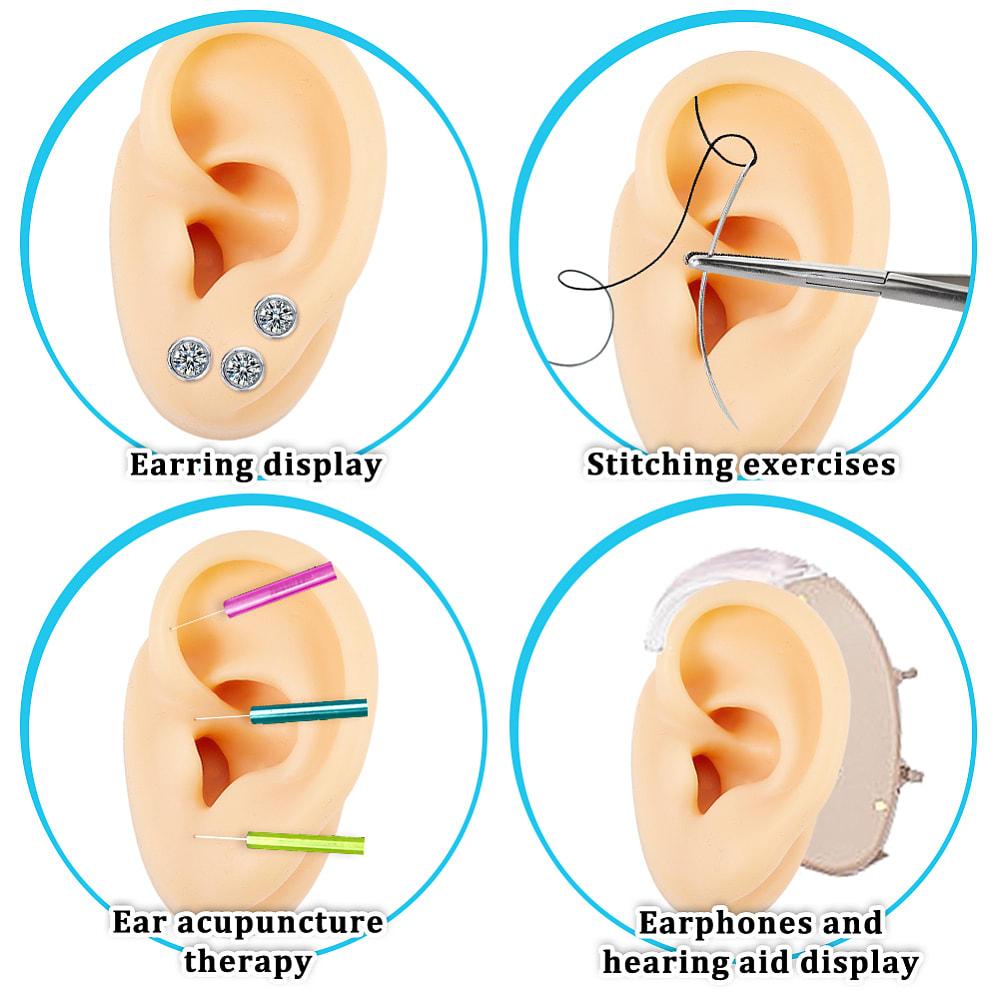 Exhibidor mostrario oreja aros ear cuff de silicona con soporte de acrílico / unidad5