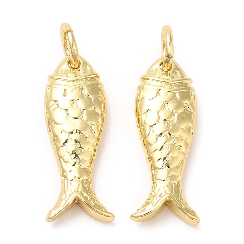Dije colgante pez peces pescado mar baño de oro platino / unidad1